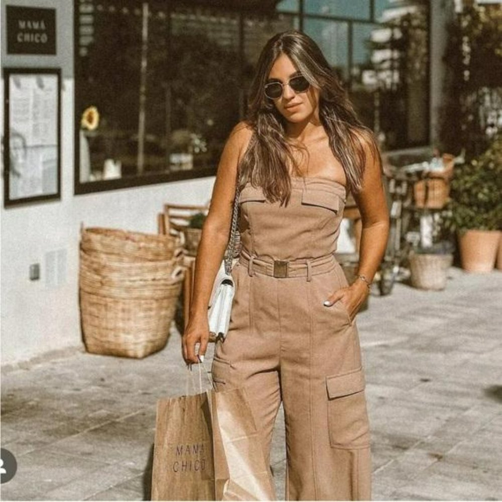 ZARA BELTED CARGO JUMPSUIT